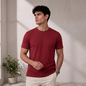 Men's Navy Blue Stretch Crew Neck Short Sleeve T-Shirt