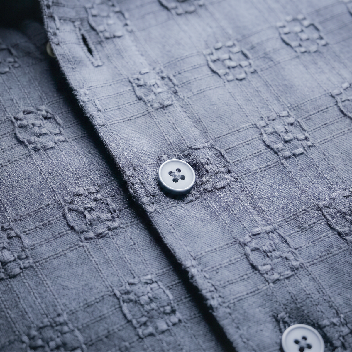 Camisa de manga corta con textura jacquard para hombre