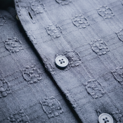 Camisa de manga corta con textura jacquard para hombre