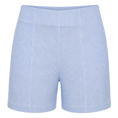 Short Mujer Rayado Vertical Ajuste Stretch Cómodo y Moderno