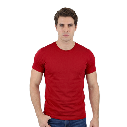Men's Navy Blue Stretch Crew Neck Short Sleeve T-Shirt