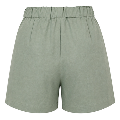Falda Short Mujer Fresca y Cómoda con Moño Decorativo Verde Manzana