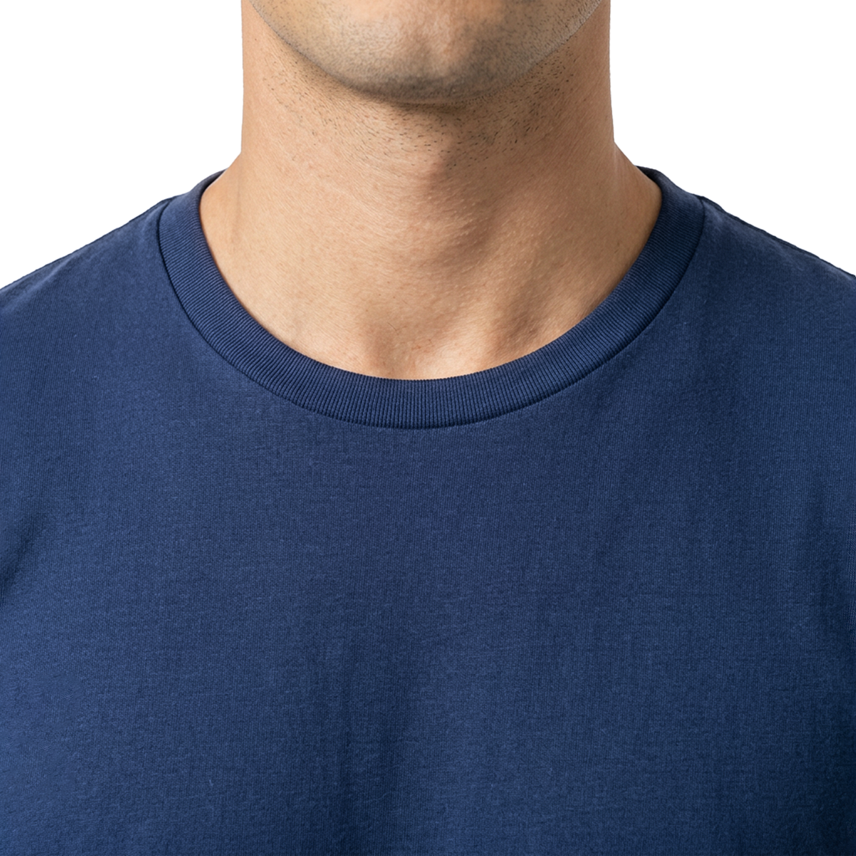 Playera Manga Corta Azul Marino Stretch Cuello Redondo Para Caballero