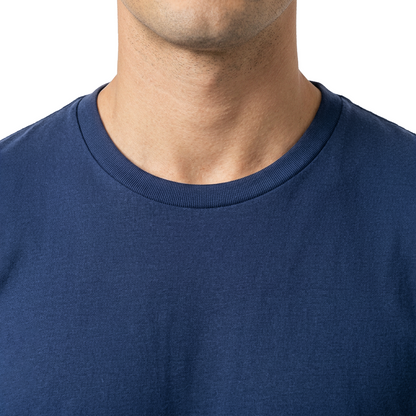 Playera Manga Corta Azul Marino Stretch Cuello Redondo Para Caballero