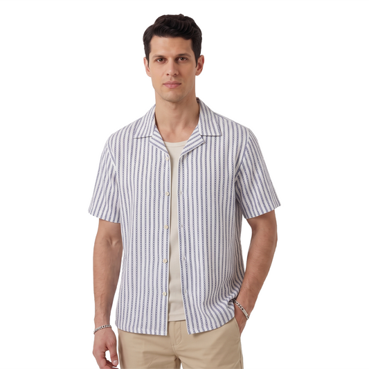 Men's Modern Print Shirt Loose Fit Comfortable Resort Collar
