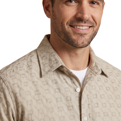 Camisa de manga corta con estampado geométrico para hombre