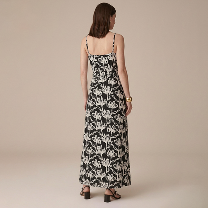 Vestido Largo Mujer Tirantes Ajustables Viscosa Suave con Abertura