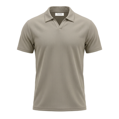 Polo de punto acanalado sin botones para hombre