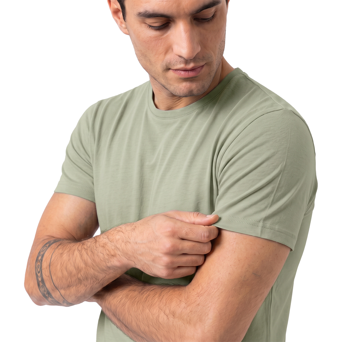 Men's Navy Blue Stretch Crew Neck Short Sleeve T-Shirt