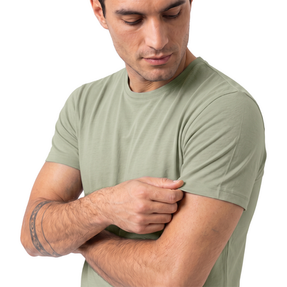 Men's Navy Blue Stretch Crew Neck Short Sleeve T-Shirt