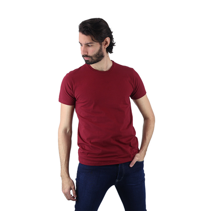 Men's Navy Blue Stretch Crew Neck Short Sleeve T-Shirt