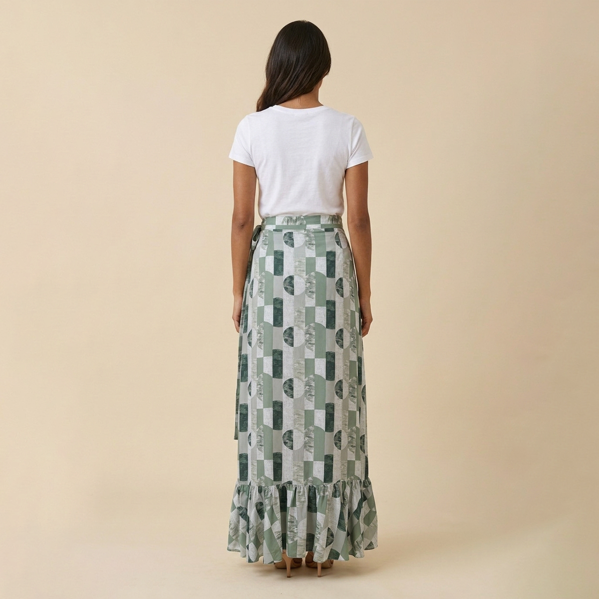 Falda Envolvente Mujer Casual Estampada con Lazo