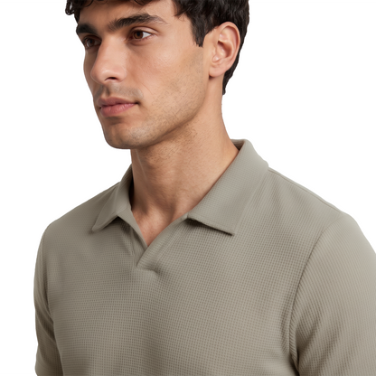 Polo de punto acanalado sin botones para hombre