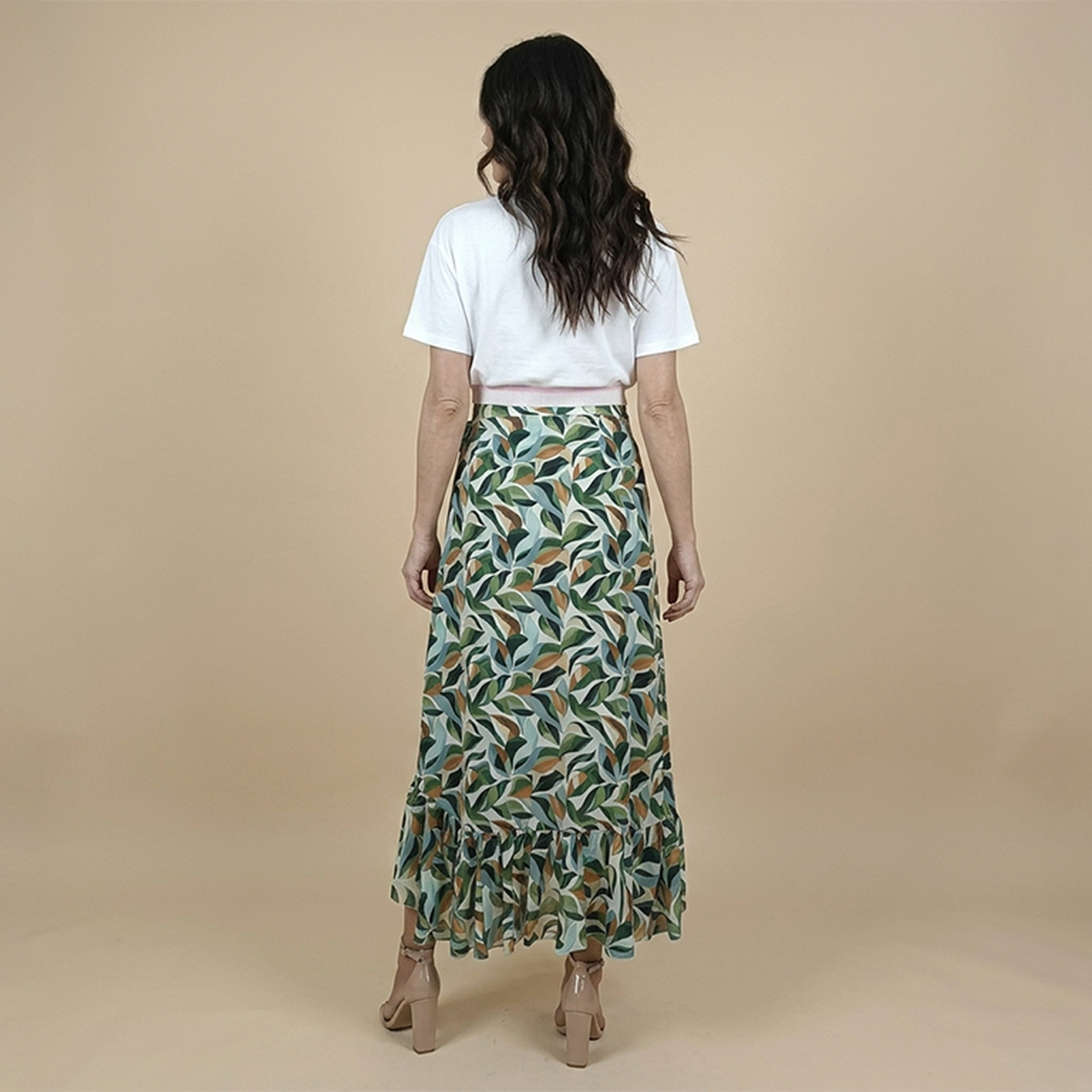 Falda Mujer Estampada Envolvente con Cintura Ajustable