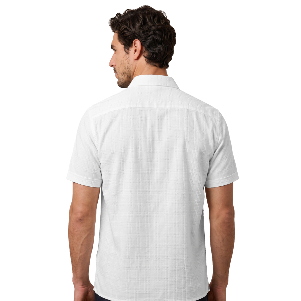 Camisa de hombre blanca con textura en relieve