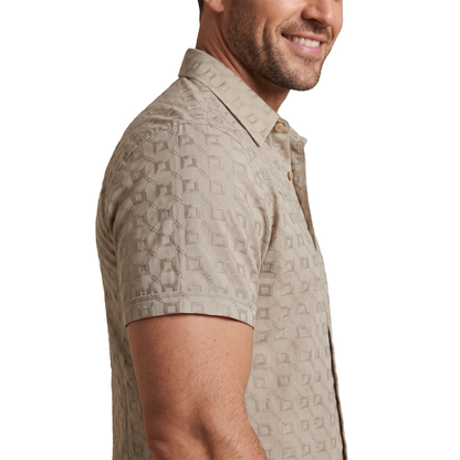 Camisa de manga corta con estampado geométrico para hombre