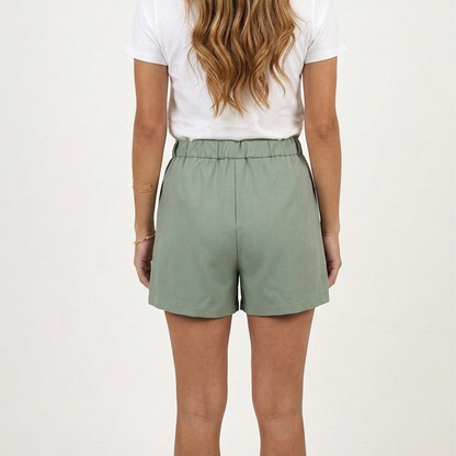 Falda Short Mujer Fresca y Cómoda con Moño Decorativo Verde Manzana