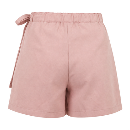Falda Short Mujer con Moño Lateral Palo de Rosa Casual Fresca y Cómoda