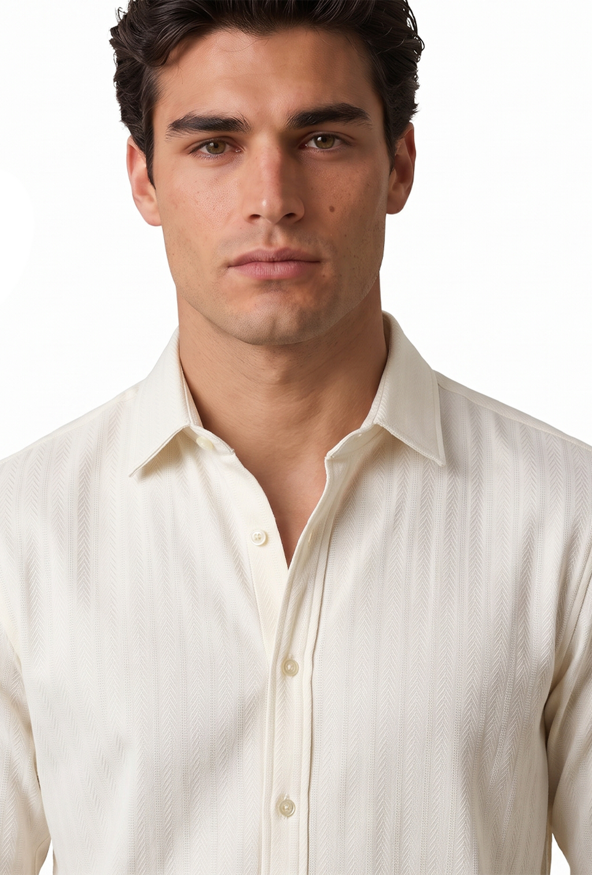 Camisa de hombre blanca con textura en relieve