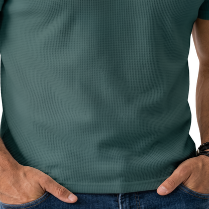 Camiseta manga corta con textura waffle para hombre