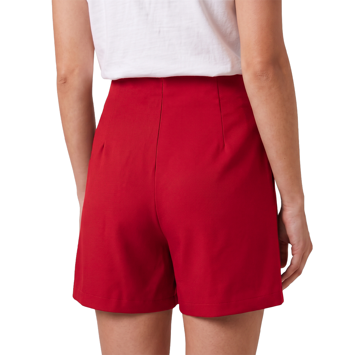 Falda Short Rojo Mujer Asimétrica Corta con Cierre Lateral