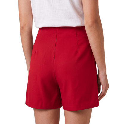 Falda Short Rojo Mujer Asimétrica Corta con Cierre Lateral