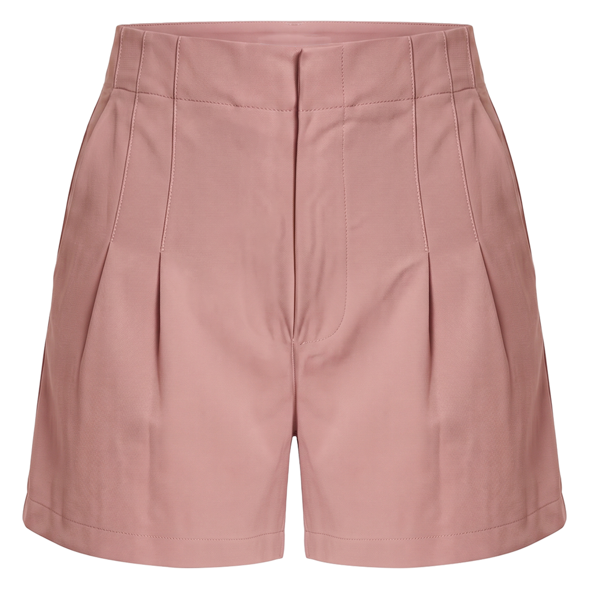 Shorts de vestir de tiro alto con pinzas para mujer