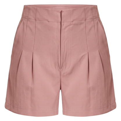 Shorts de vestir de tiro alto con pinzas para mujer