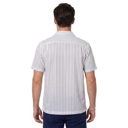 Camisa Estampado Moderno Hombre Corte Loose Fit Cómoda Cuello Resort
