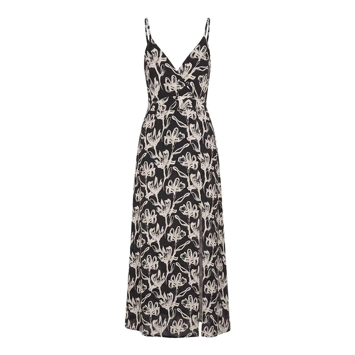 Vestido Largo Mujer Tirantes Ajustables Viscosa Suave con Abertura