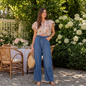Pantalón Wide Leg con Cintura Elástica y Cordón