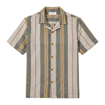 Camisa Hombre Manga Corta Playa Corte Relax Tela Ligera