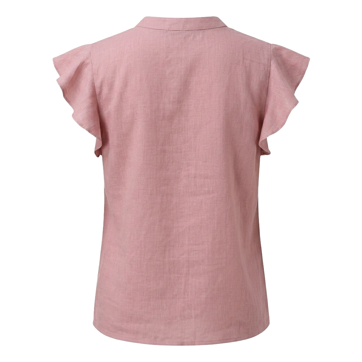 Blusa Mujer Cuello Mao Bordada Artesanal Fresca y Casual Palo de Rosa