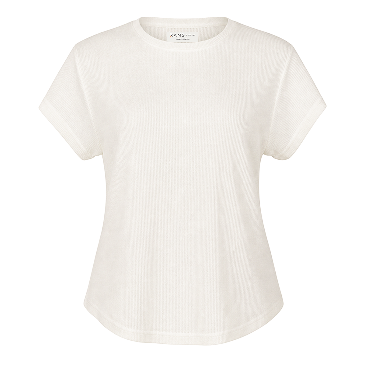 Blusa Acanalada Manga Corta Textura Relieve De Cuello Redondo