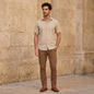 Camisa de manga corta con textura jacquard para hombre