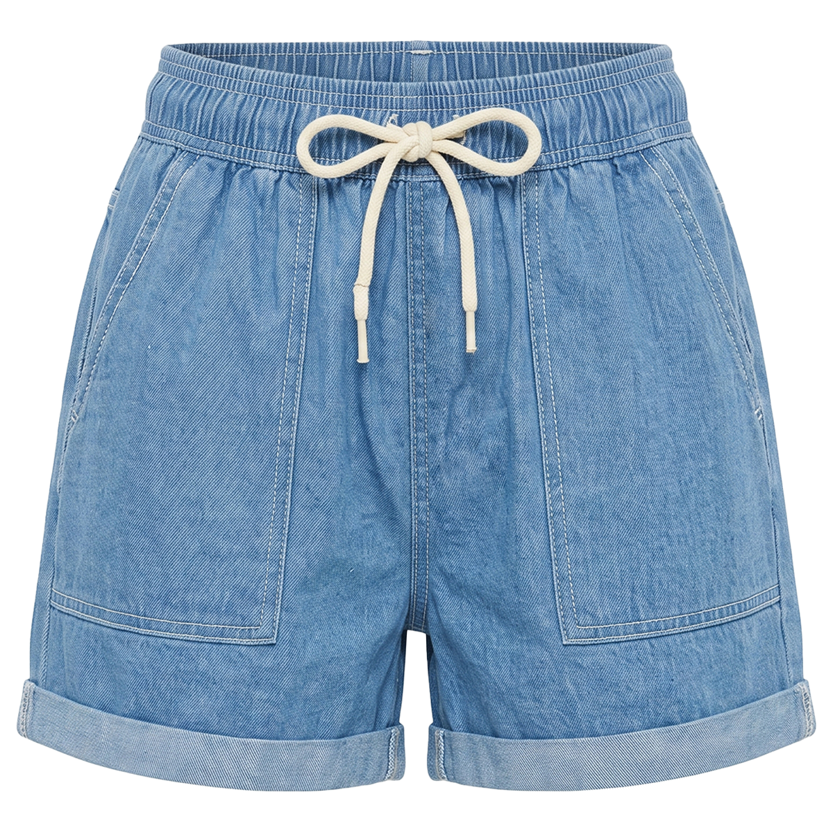 Short Azul Claro Corto Mujer Denim Algodón Cómodo Suave y Fresco