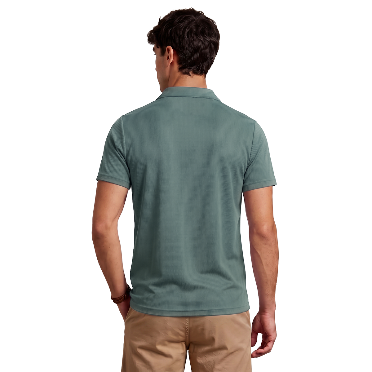 Rams Cottons Polo Shirt Verde Sin Botones