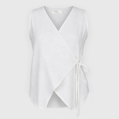 Blusa sin mangas con escote en V y lazo lateral