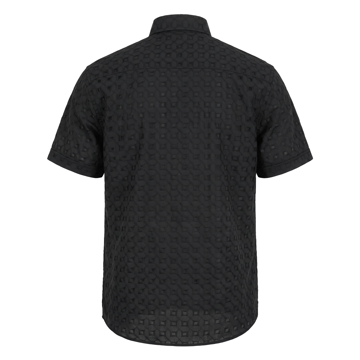 Camisa de manga corta con textura jacquard para hombre