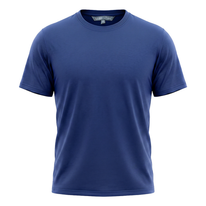 Playera Manga Corta Azul Marino Stretch Cuello Redondo Para Caballero