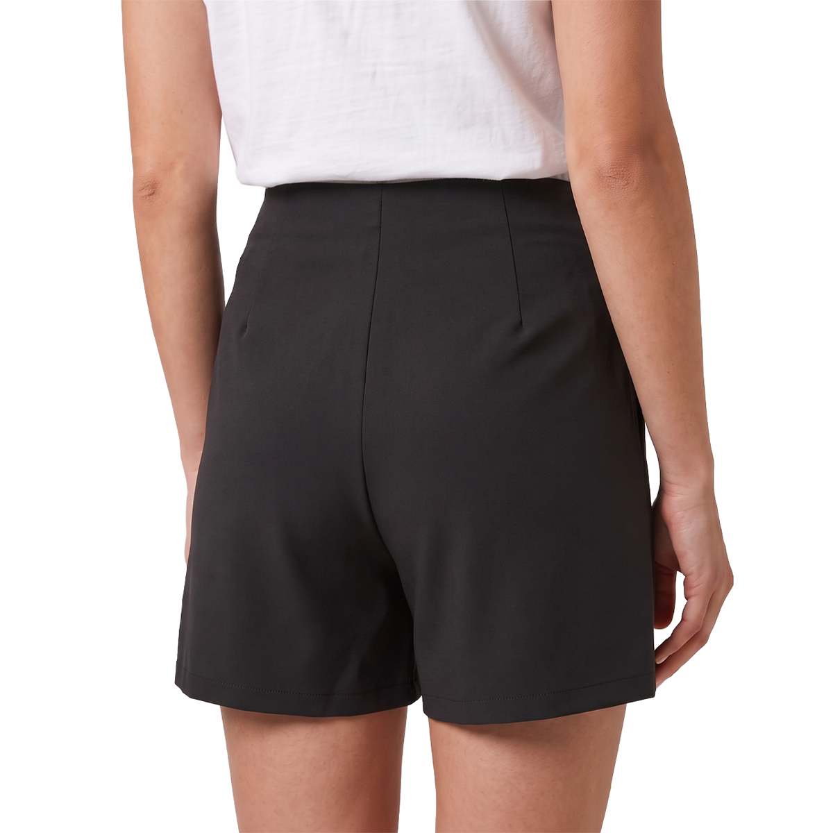 Falda Short Negra Corta Mujer Asimétrica con Cierre en Costado