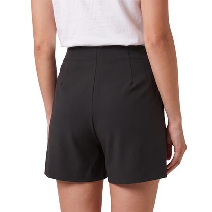 Falda Short Negra Corta Mujer Asimétrica con Cierre en Costado