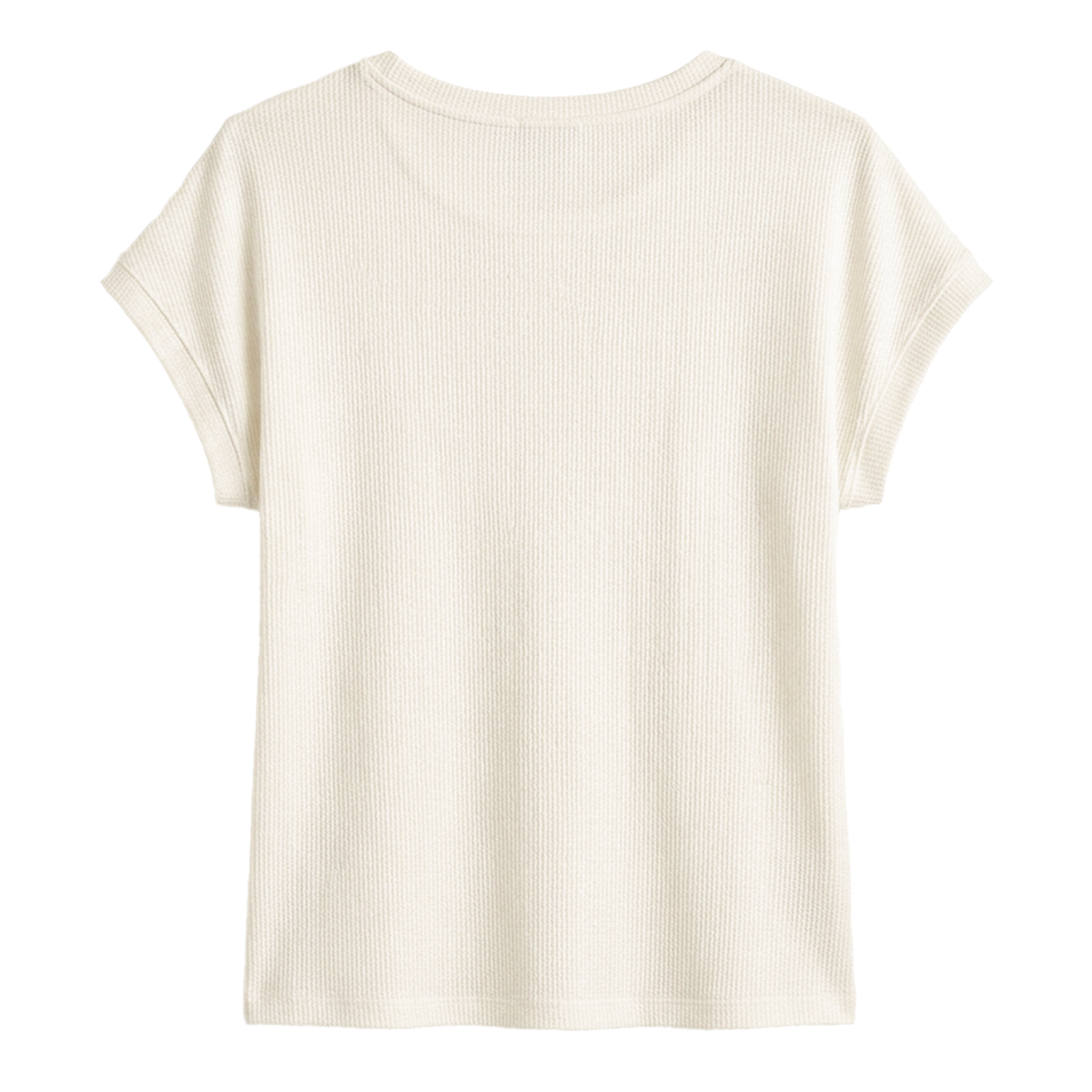 Blusa Acanalada Manga Corta Textura Relieve De Cuello Redondo