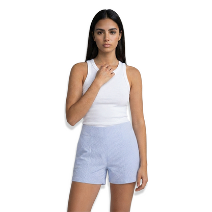 Short Mujer Rayado Vertical Ajuste Stretch Cómodo y Moderno