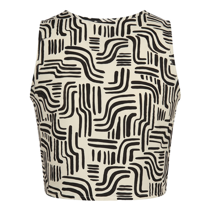 Blusa Mujer Estampada Corta Sisada Cuello Redondo C¢moda