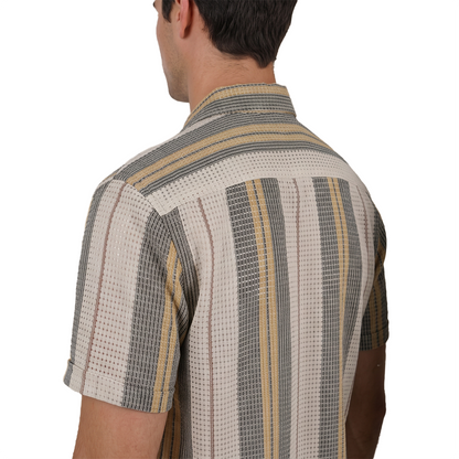Camisa Hombre Manga Corta Playa Corte Relax Tela Ligera