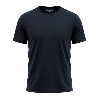 Men's Black Crew Neck Short Sleeve Basic Muscle Fit T-Shirt