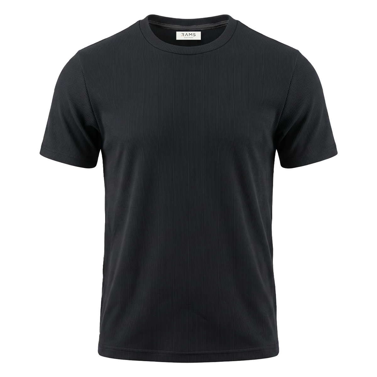 Camiseta de punto acanalado para hombre cuello redondo