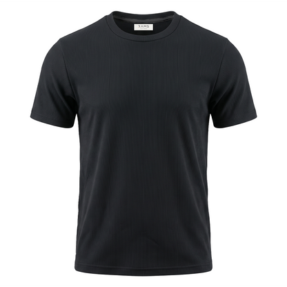 Camiseta de punto acanalado para hombre cuello redondo