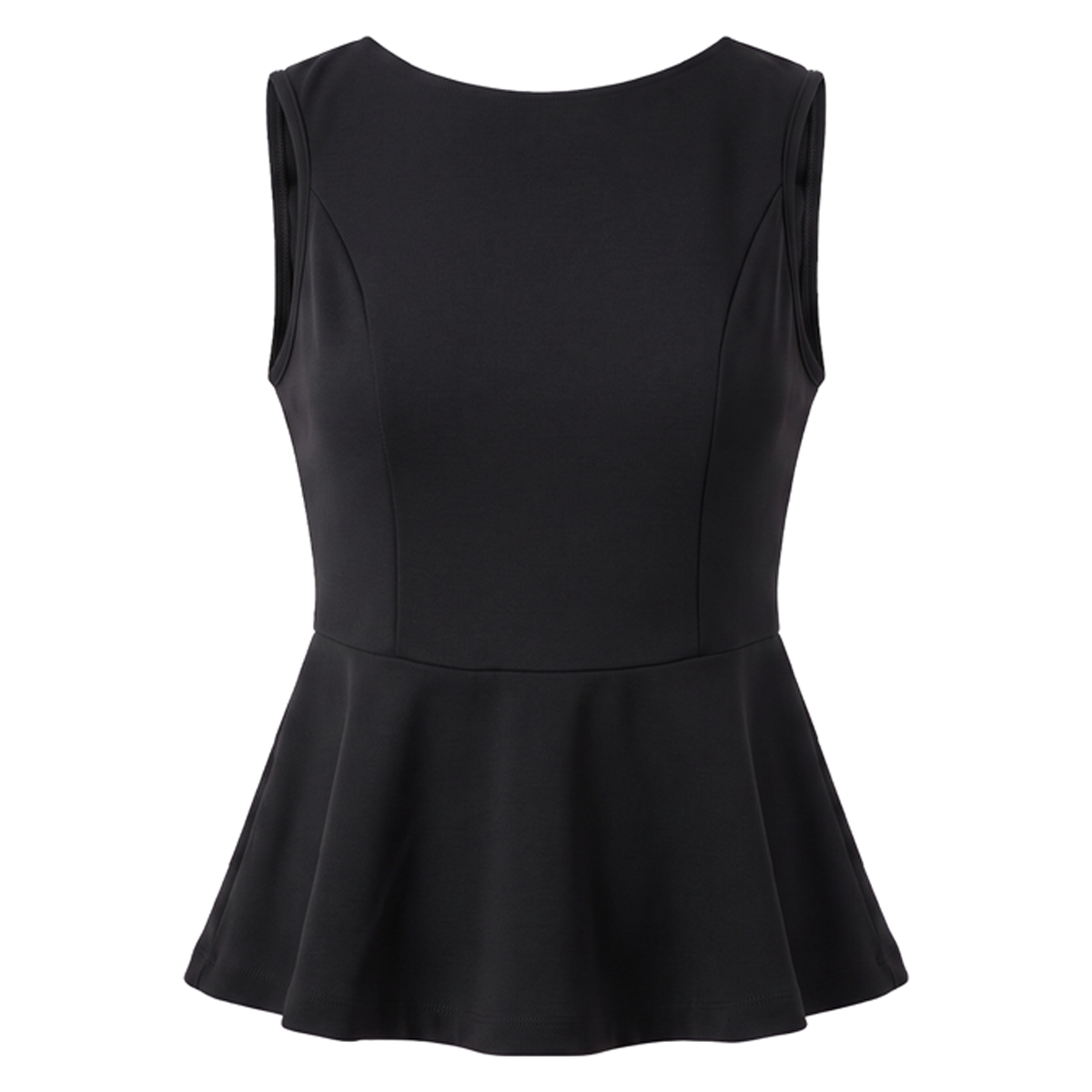 Blusa sin mangas con peplum color negro